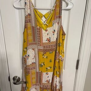ANDREE BY UNIT Yellow Tan Maxi Sundress